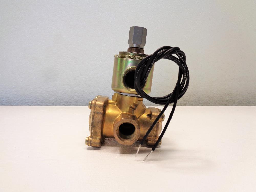 Honeywell Skinner 1/2" NPT 3-Way Solenoid Valve, Brass XL6LB4150